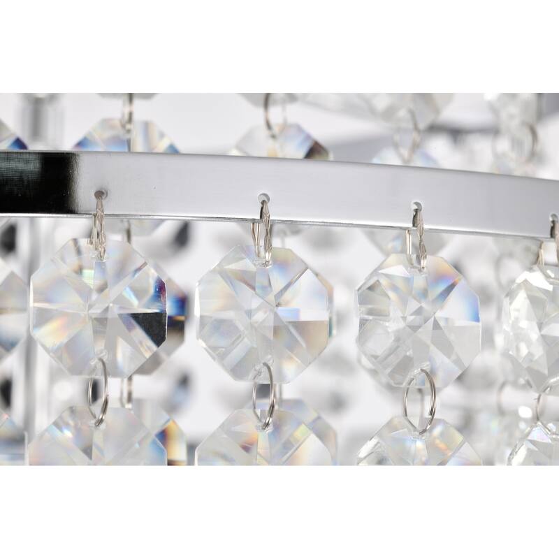 Chrome Finish 6-Light Glam Chandelier with Tier Cascading Crystals