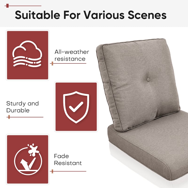 Gymojoy Pillow and Cushion Set Deep Seat Indoor/Outdoor - 25" x 22" x 4"