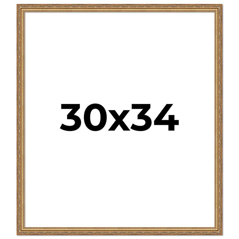 30x34 Frame Red Solid Wood Picture Frame Width 1.75 Inches | Interior Frame Depth 1 13/16 Inches