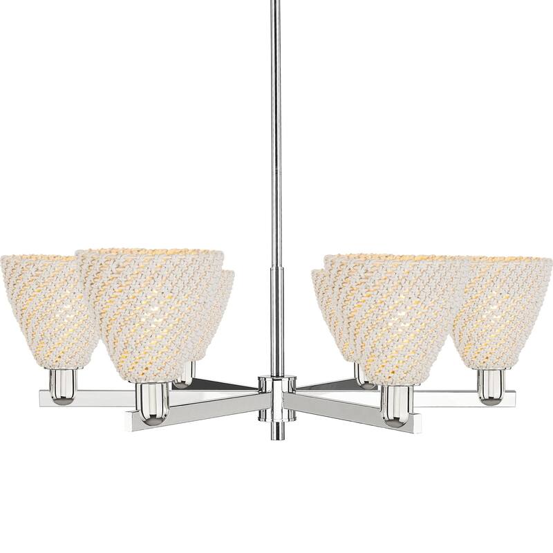 Innovations Lighting 716-6CR-12-24 Natural Ballston Dome Chandelier - Polished Nickel / Natural