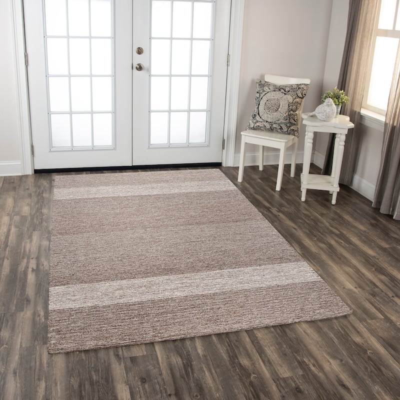 Alora Decor Wondrous Blue Hand-tufted Wool Rug