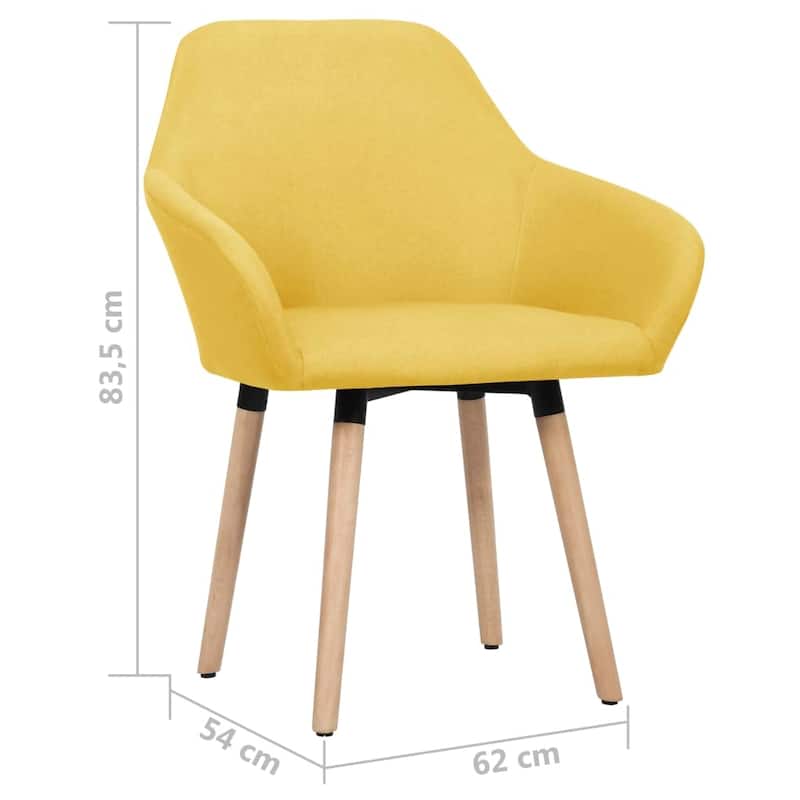vidaXL Dining Chair Accent Upholstered Arm Chair with Solid Wood Legs Fabric - 24.4" x 21.3" x 32.9"