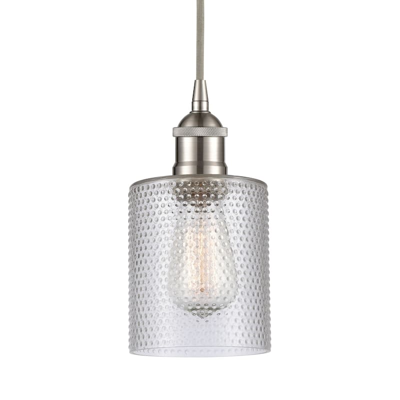 Innovations Lighting 616-1P-10-5 Cobbleskill Pendant Cobbleskill 5" - Brushed Satin Nickel / Clear