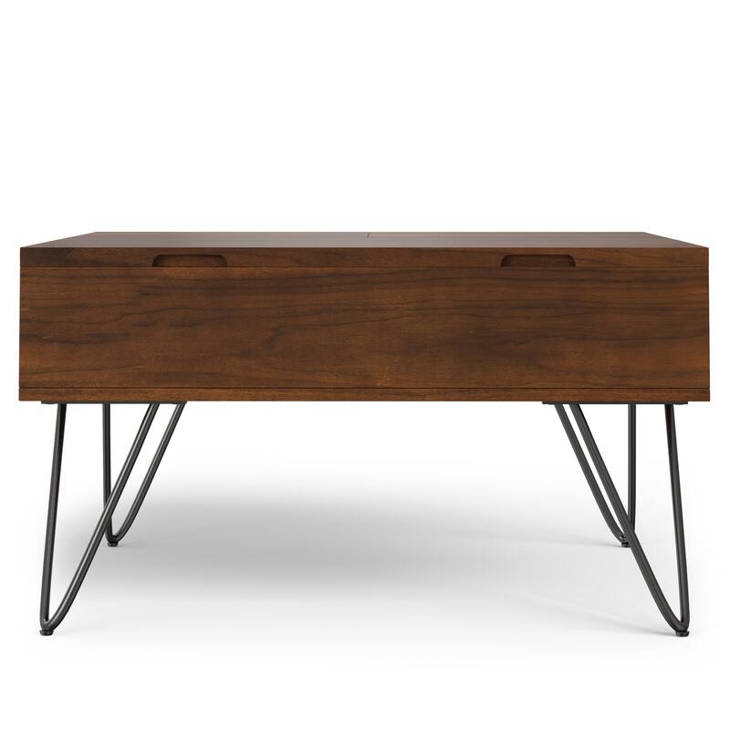 WYNDENHALL Moreno 32 inch Wide Square Industrial Lift Top Coffee Table - 32.1 x 32.1 x 18.1