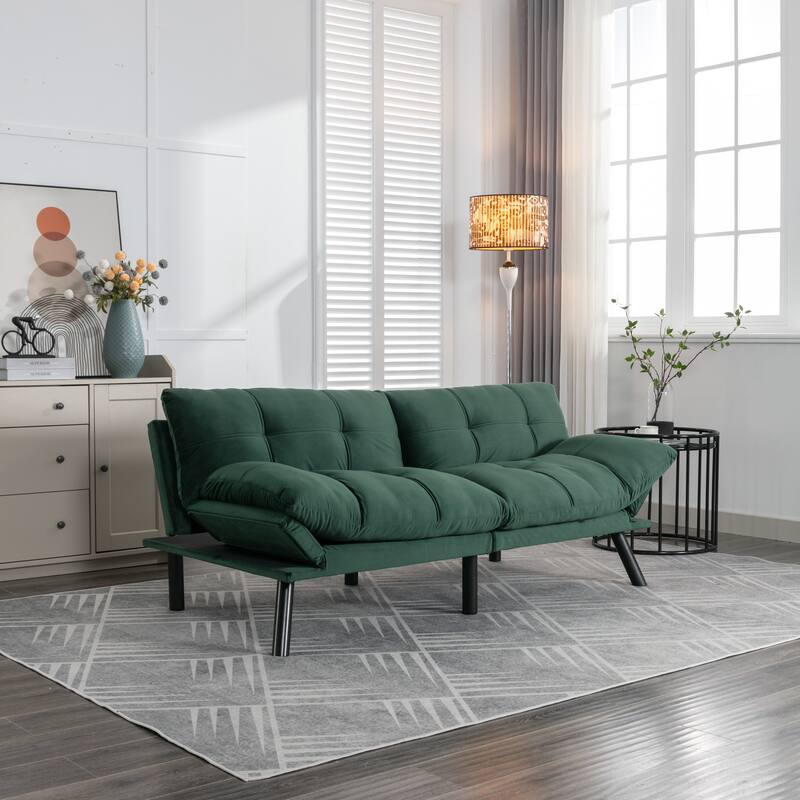 Roomfitters Modern Convertible Sofa Bed, Folding Futon Couch with Adjustable Backrest, Compact Upholstered Sleeper
