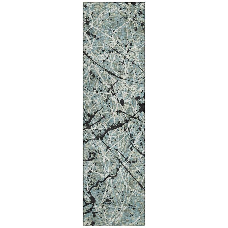 Machine Washable Indoor/ Outdoor Modern Splatter Chantille Rug