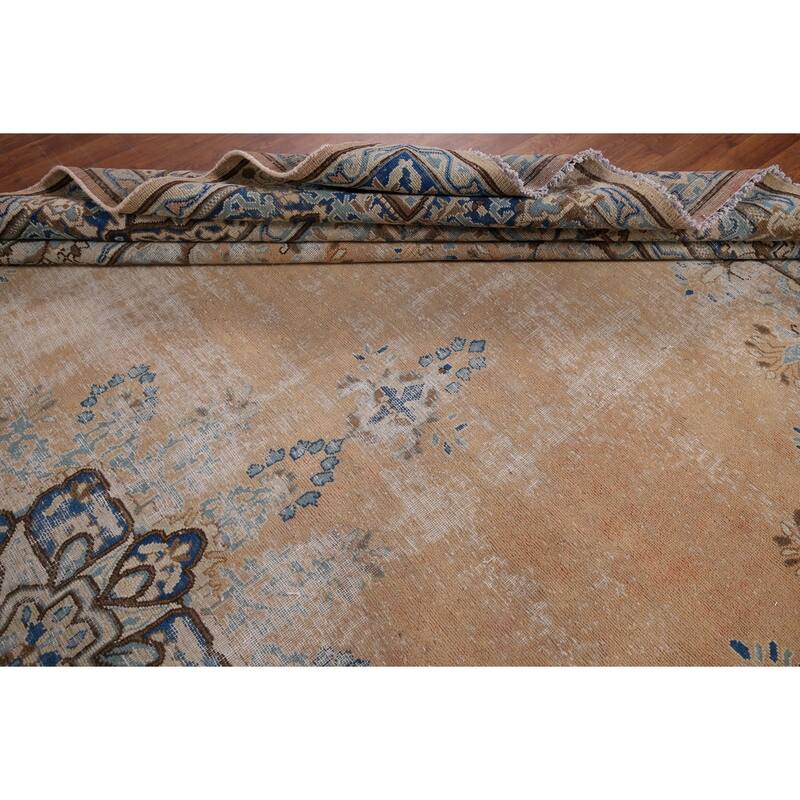 Geometric Kerman Persian Large Rug Handmade Wool Carpet - 9'7" x 13'11"