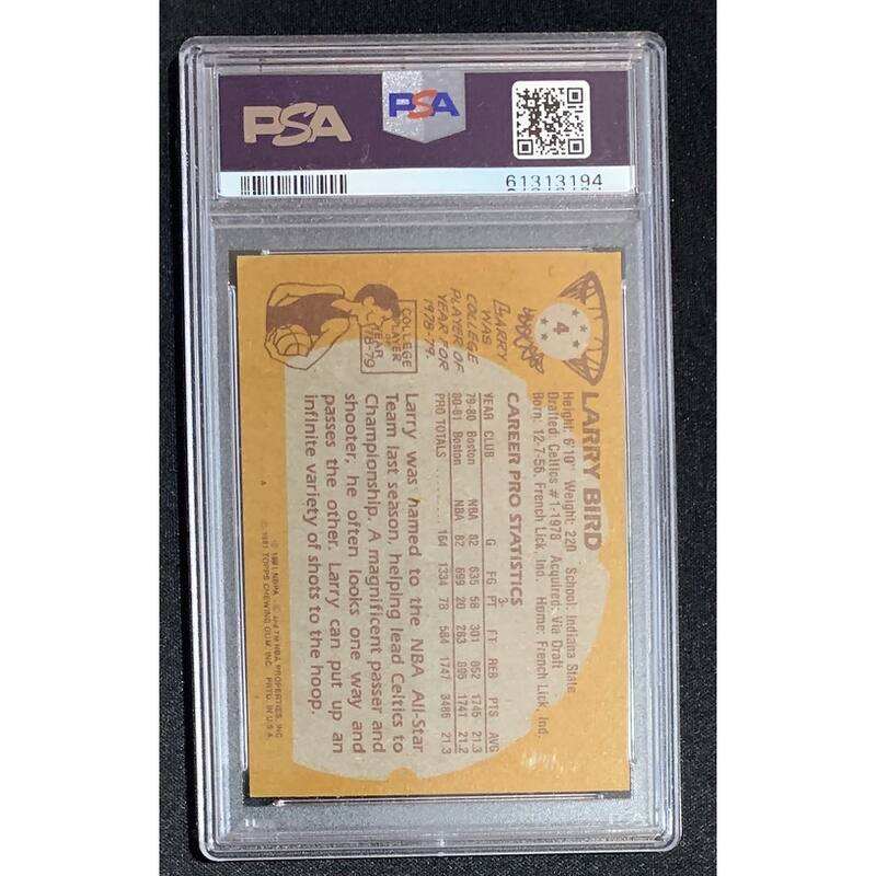 Larry Bird 1981 Topps Basketball Card #4 Graded PSA 5 - 8'6" x 11'6"