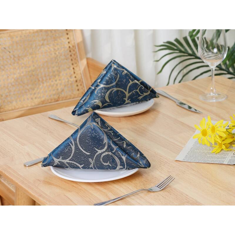 6 Pack Elegance Napkins, Floral Dinner Napkins for Party, Kitchen - 19x19 Inch