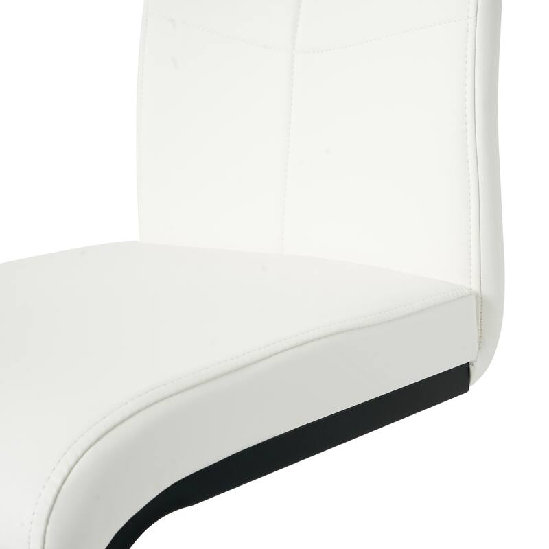 Modern PU Dining Chair, Living Room Chair, Upholstered Chair With Metal Legs (Set of 2)