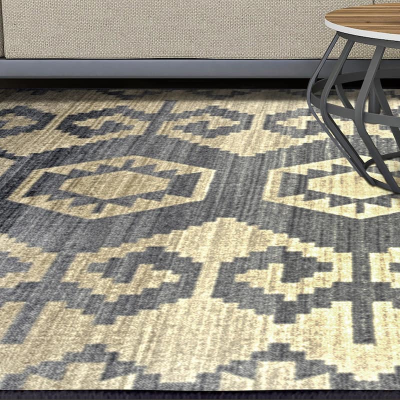 Superior Catori Geometric Boho Washable Non-slip Area Rug