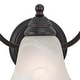 preview thumbnail 8 of 8, Standford 3-Light 19 in. W Oil Burnished Bronze Bathroom Vanity Lighting Fixture, White Alabaster Glass Shade Reversible