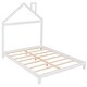 preview thumbnail 15 of 34, Full Size Kids Bed Wood Platform Bed with House-shaped Headboard , Gray