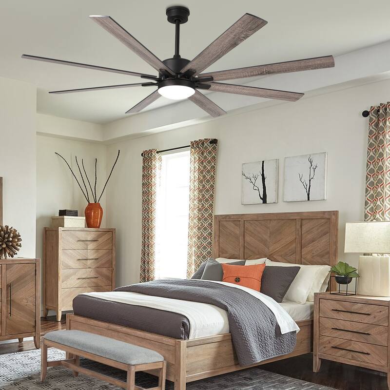 Bella Depot Farmhouse 72" Large Ceiling Fan with Dimmable Light and Remote ,6-speed Reversible Motor