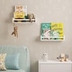 preview thumbnail 3 of 6, Wallniture Utah White Bookshelf, Wood Wall Shelves for Toy Storage (Set of 2)