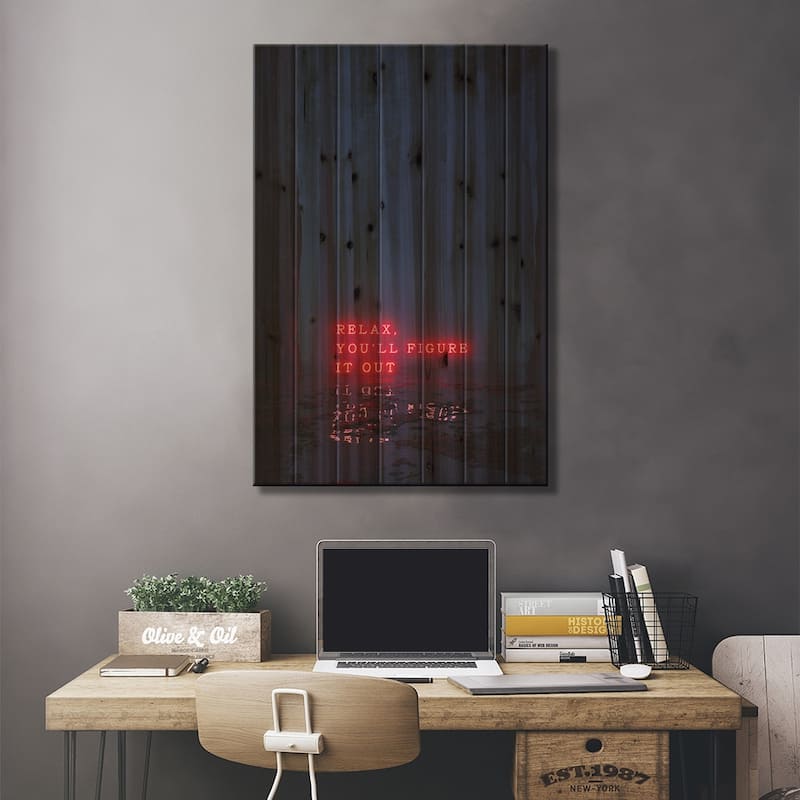 Optimism Print On Wood by Davansh Atry - Multi-Color