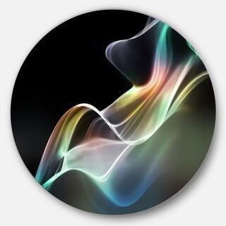 Smoking Reflection Design Designart 'Abstract Smoke Reflection' Abstract Digital Art Round Metal ...
