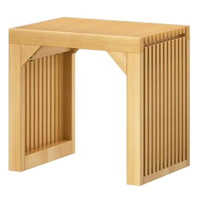 18" Solid Wood Bench Nature for Entryway, Living Room, Kitchen