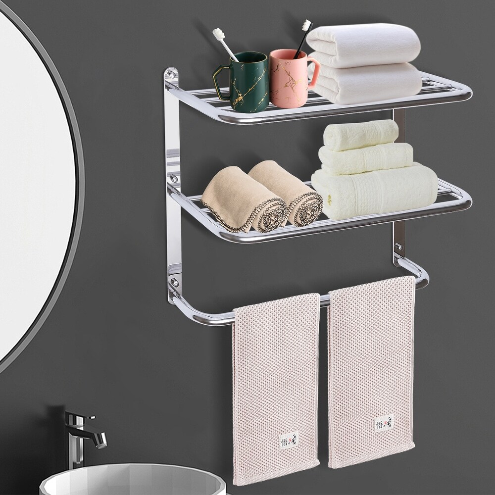Solid Stainless Steel Bathroom Shelves 3 Layer Wall Mount