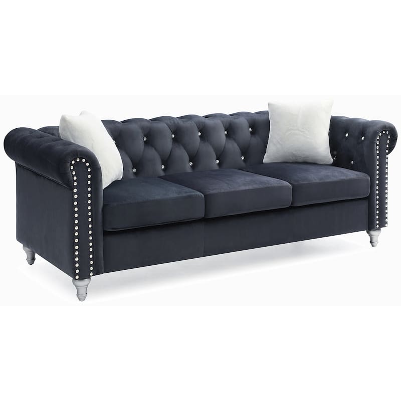 Velvet Multiple Cushions sofa with 3 seats