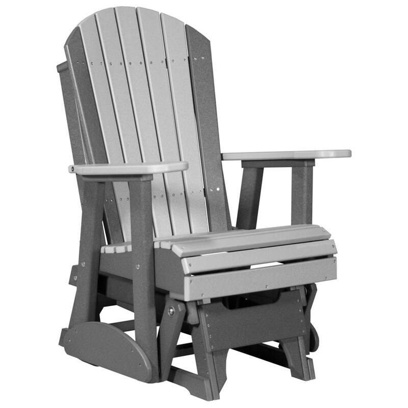 Poly Lumber Adirondack Glider - 2' - Dove Gray & Slate