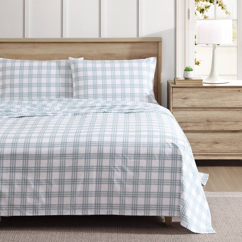 Eddie Bauer Printed Cotton Percale Deep Pocket Sheet Set