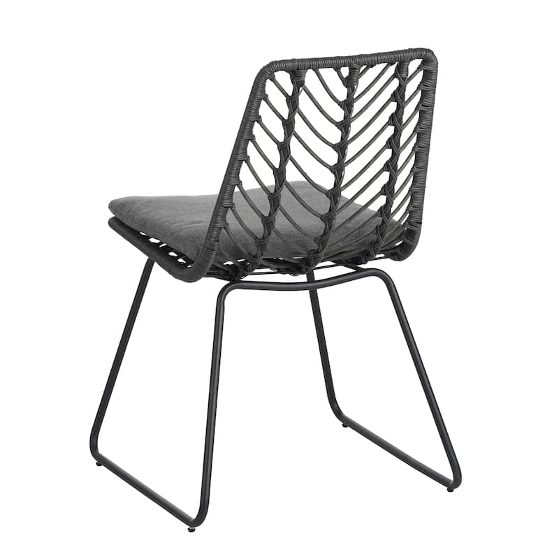 Christopher Knight Home - Mid-Century 7-Piece Acacia Wood & Rattan Outdoor Dining Set