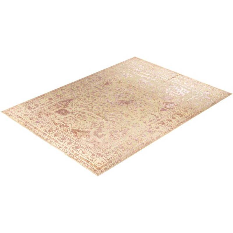 Ikat One-of-a-Kind Hand-Knotted Area Rug - Brown, 8' 10" x 12' 2" - 8' 10" x 12' 2"