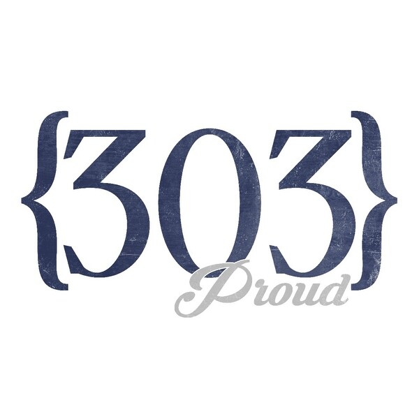 Denver Colorado 303 Area Code Blue Lantern Press Artwork Art Print Multiple Sizes Available 9 X 12 Art Print