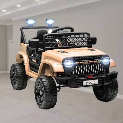 12V Kids Electric UTV Ride-On Truck with Remote Control, LED Headlights, Music, and 3 Speed Settings for 1-6 Years