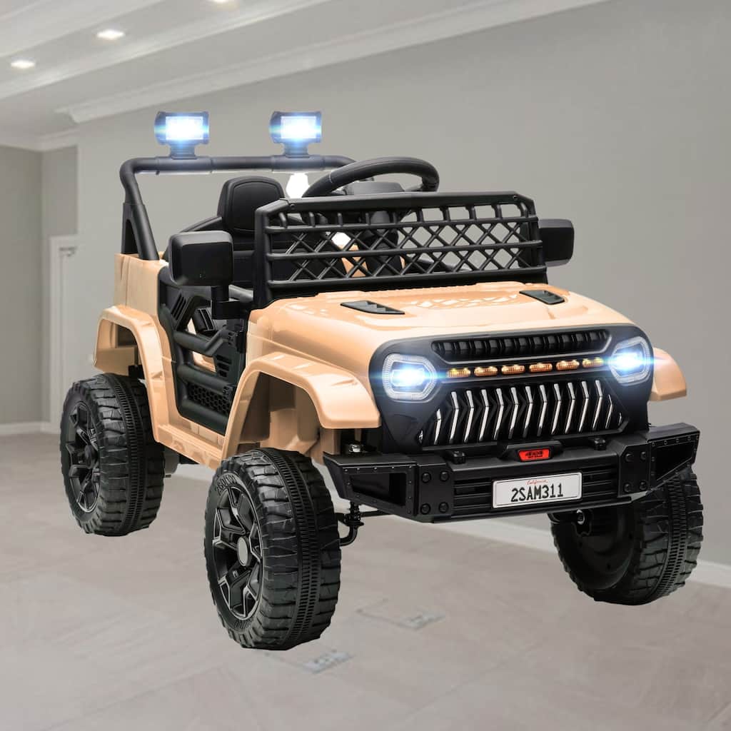 12V Kids Electric UTV Ride-On Truck with Remote Control, LED Headlights, Music, and 3 Speed Settings for 1-6 Years