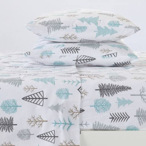 Great Bay Home Extra Soft Cotton Flannel Lodge Printed Sheet Set