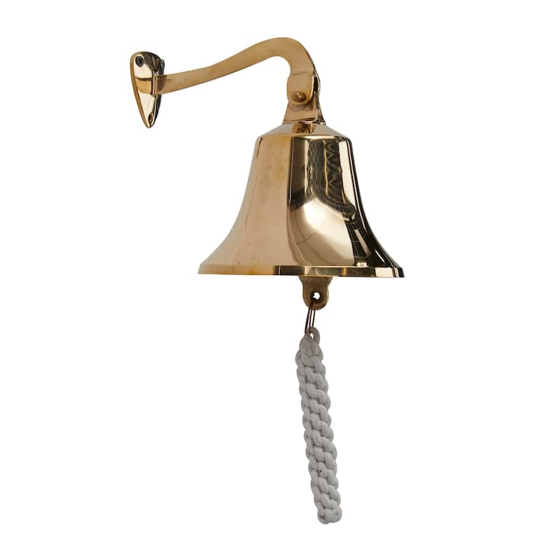 Silver, Gold or Brass Bell Decorative Bell with Rope Detailing - 6 x 8 x 7