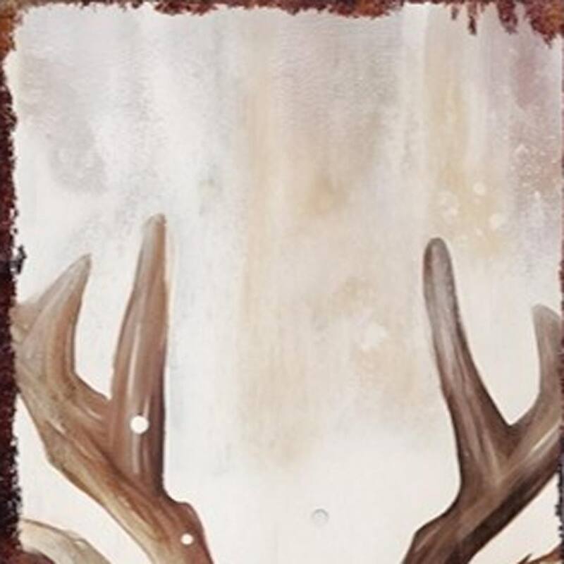 HomeRoots 48" White Green And Red Christmas Reindeer Solid Wood Porch Sign