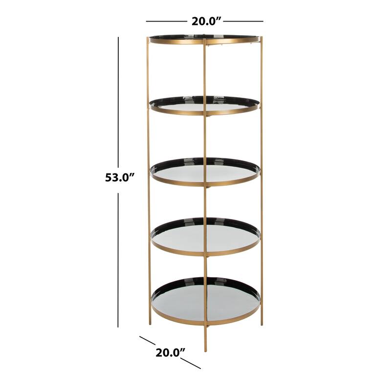 SAFAVIEH Syble Round 5-Tier Etagere - 20" x 20" x 53" - 20Wx20Dx53H