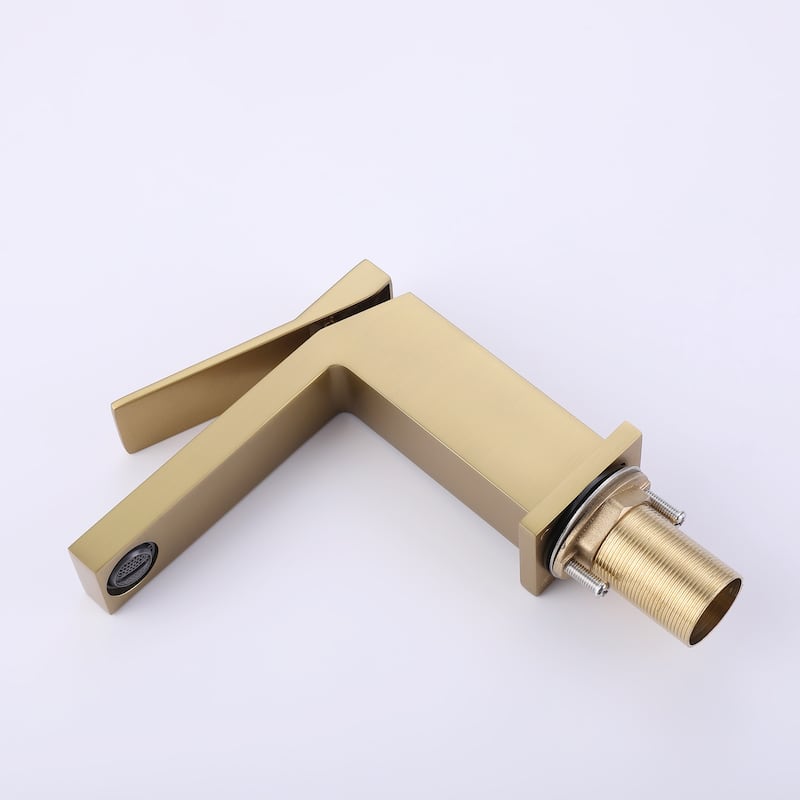 Single Handle Bathroom Faucet with Deck Plate Brass 1 Hole Modern Bathroom Sink Basin Faucets