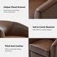 preview thumbnail 40 of 49, HULALA HOME Althea Modern Genuine Leather Swivel Barrel Chair with Solid Wood Base