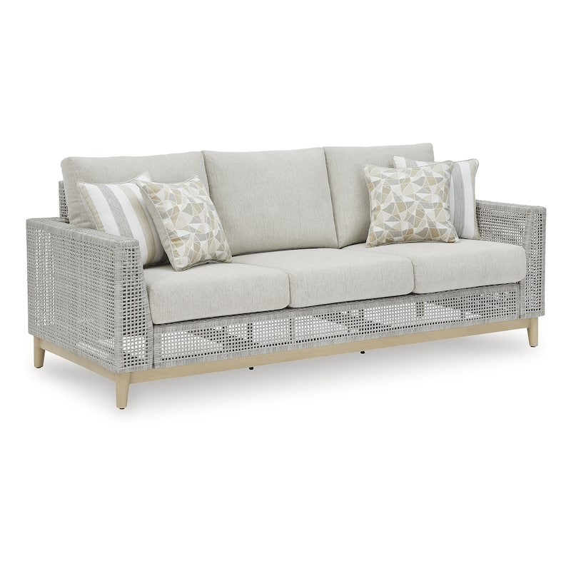 Signature Design by Ashley Seton Creek Gray Outdoor Sofa with Cushion - 82.63" W x 36.25" D x 35.88" H