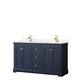 Option Dark Blue, Gold Trim, Carrara Cultured Marble Top