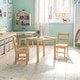 preview thumbnail 30 of 41, Kids 3 Piece Solid Hardwood Table and Chair Set for Playroom, Kitchen Natural