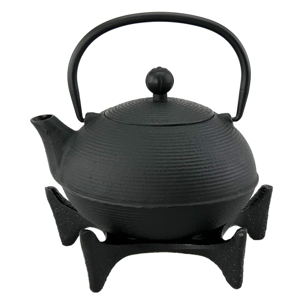 Creative Home Kyusu Black Cast Iron 40 oz. Teapot Set