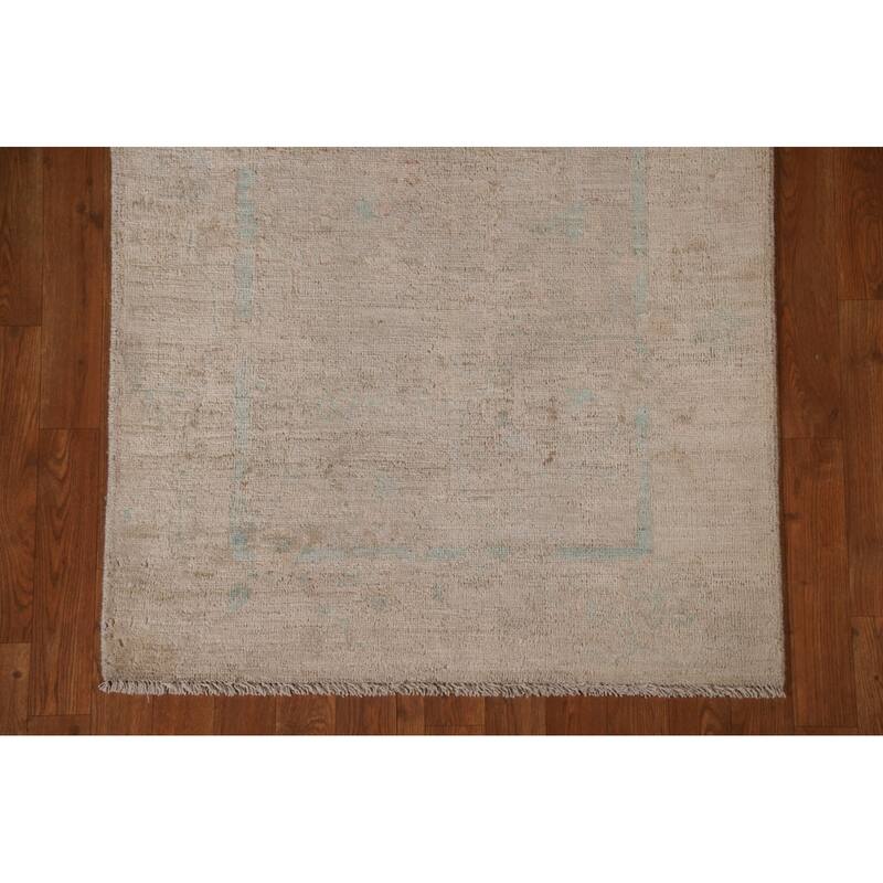 Oushak Oriental Runner Rug Handmade Vegetable Dye Wool Carpet - 3'1"x 11'10"