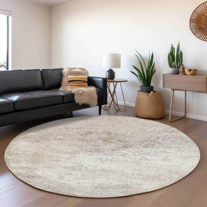 Premium Washable Super Soft Abstract Solid Mayfield Rug - Ivory - 8' x 8'
