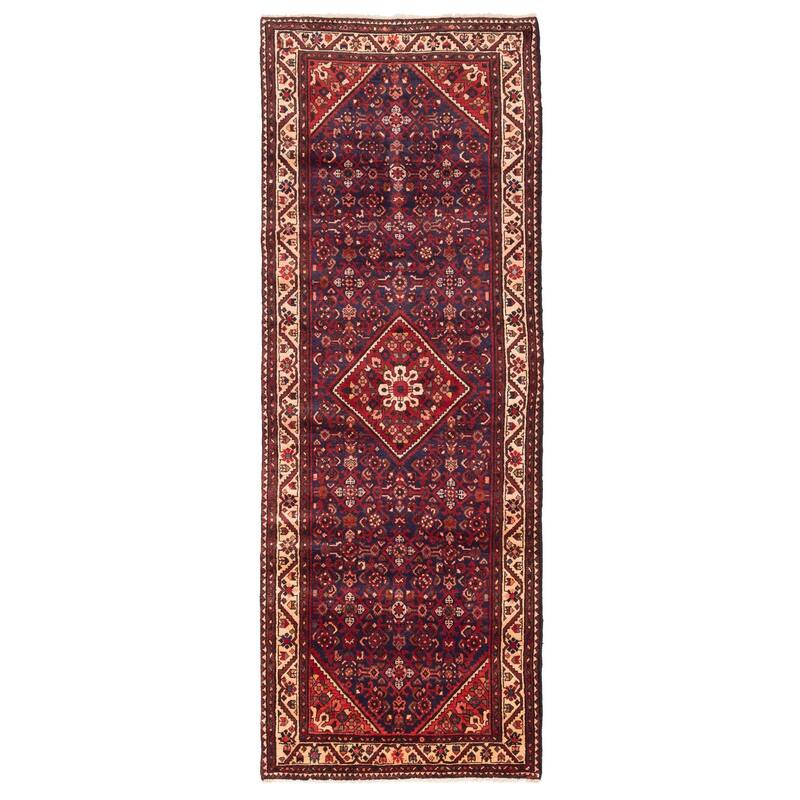 ECARPETGALLERY Hand-knotted Andelz Dark Navy Wool Rug - 3'8 x 10'4