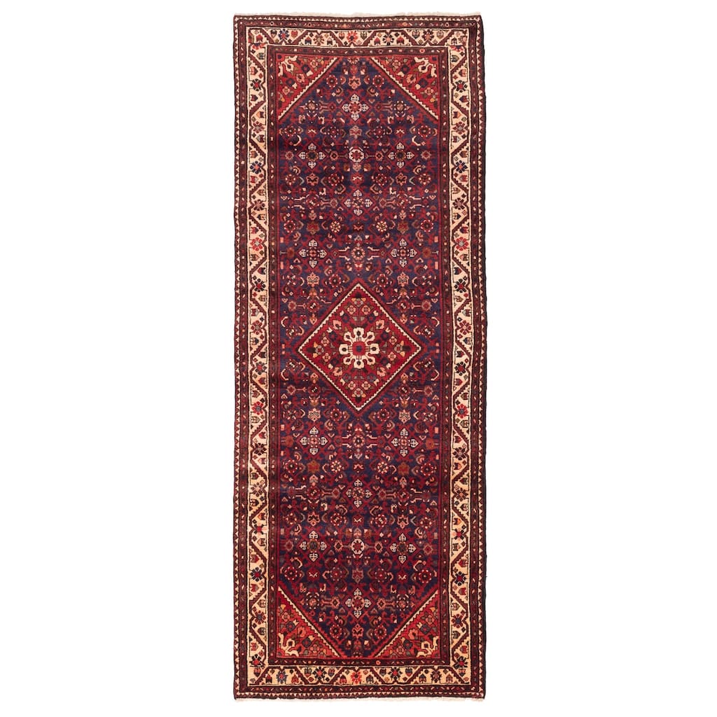 ECARPETGALLERY Hand-knotted Andelz Dark Navy Wool Rug - 3'8 x 10'4