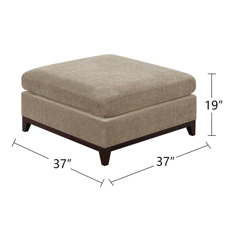 7 Piece Chenille Fabric Modular Sectional Sofa and Ottoman Set