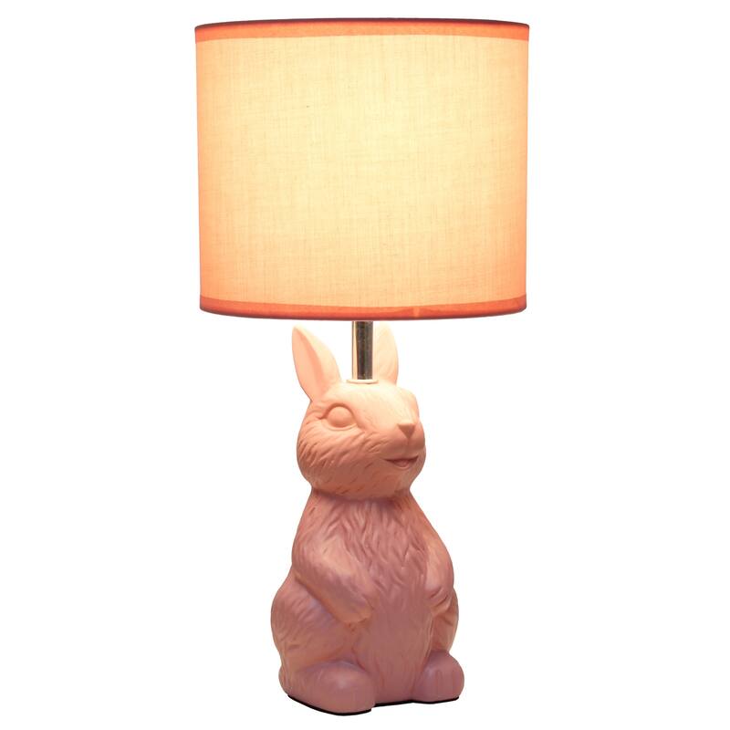 16.33 in. Pink Finish Table Lamp with Pink Shade, Sturdy Table Lamp for Living Rooms and Bedrooms
