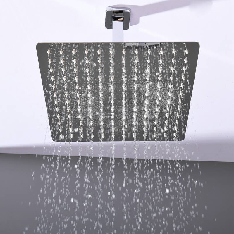 1-Spray Patterns with 10 in. Wall Mount Dual Shower Heads