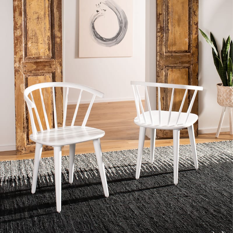 SAFAVIEH Sherene Country Classic Dining Dining Chair (Set of 2) - 21.3" W x 20.5" L x 29.9" H - 21"Wx21"Dx30"H - White