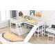 preview thumbnail 4 of 7, White Twin over Full Bunk Bed with Twin Size Loft Bed with Desk and Slide, Full-Length Guardrail